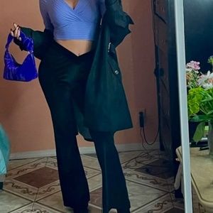 SEXY cross waist velvet flare pants